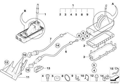 Трос приводу штока BMW 25117547366