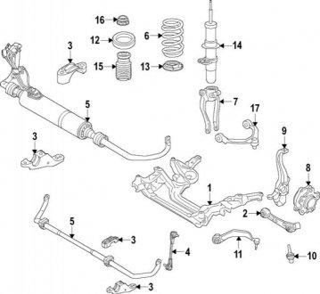 Ніжка пружини передня ліва BMW 31316896009