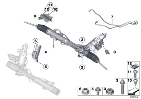 Рульова рейка BMW 32106784556