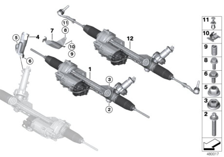 Рульова рейка BMW 32106881043