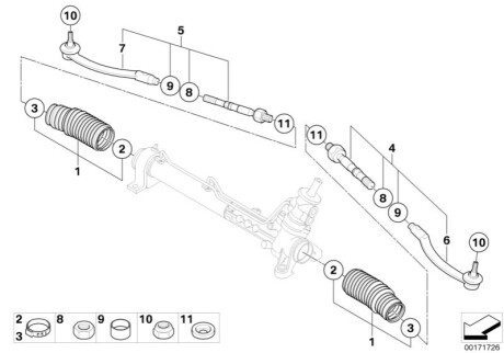 Наконечник поперечной рулевой тяги BMW 32116761560