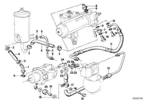 Напорный шланг гидроусилителя руля BMW 32411128160