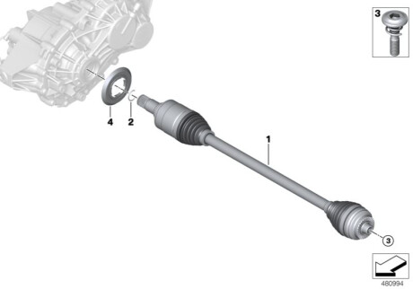 Полуось в сборе BMW 33207646872