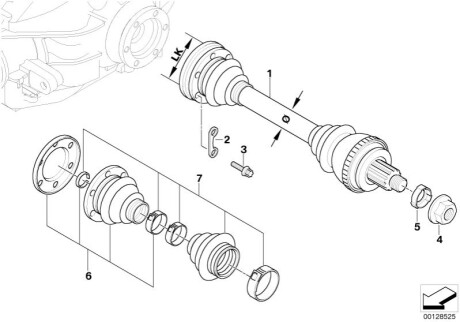 Полуось в сборе BMW 33211229645