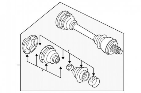 Полуось в сборе BMW 33212283956