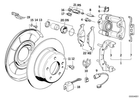 Комплект дискових гальмівних колодок BMW 34211157925