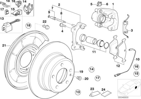 Комплект прокладок, корпус скоби гальма BMW 34211159171