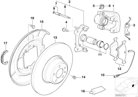 Диск гальм П Зд BMW 34212228802