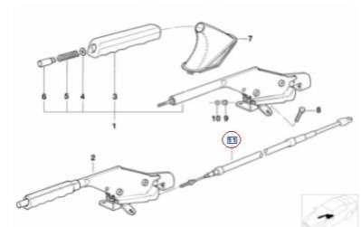 Трос ручного гальма BMW 34401166055