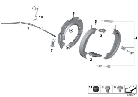 Трос ручного тормоза BMW 34406760443