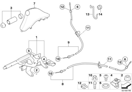 Трос стоян гальм Л BMW 34406769955