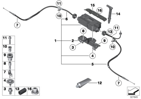 Трос ручного тормоза BMW 34436865020