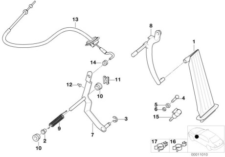 Тросик газа BMW 35411160938