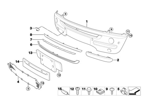 Накладка бампера CHR BMW 51116800142