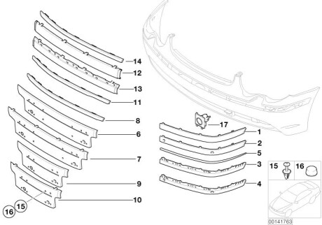 Облицовка бампера BMW 51117033397