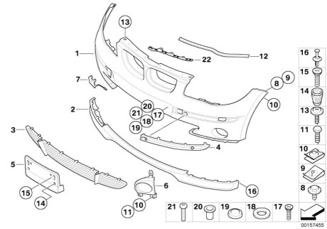 Облицовка бампера BMW 51117136633