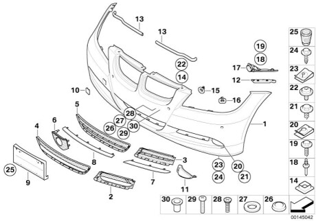 Решетка радиатора BMW 51117154551