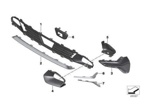 Решетка боковая, открытая слева 511170 BMW 51117464203