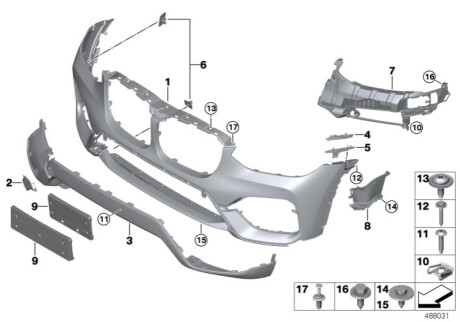 Аэрод. пакет Performance Пд грунт. BMW 51117484780