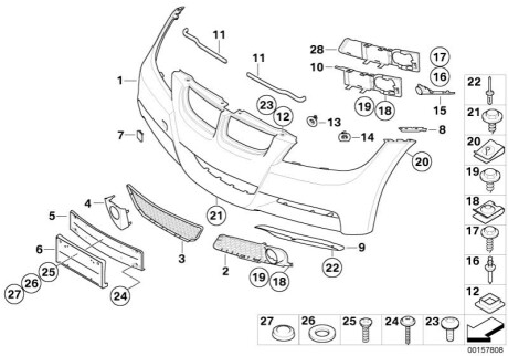 Решетка радиатора BMW 51117906496