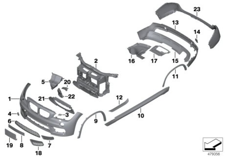 Облицовка бампера BMW 51118038016