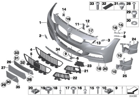 Облицовка бампера BMW 51118054157