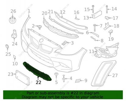 Решетка бампера Ср Пд F87 BMW 51118062178