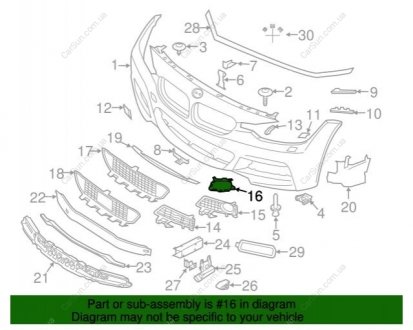 Заглушка отвору прититуманної фари BMW 51118062636