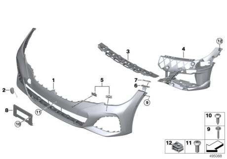 Накладка на бампер грунтована 511121 BMW 51118099895