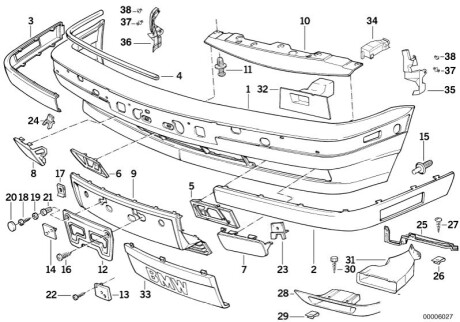 Облицовка, бампер BMW 51118148821