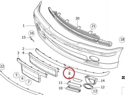 Облицювання бампера BMW 51118195289