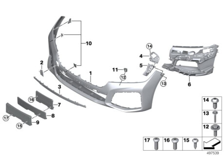 Аэрод.пакет Performance Пд грунт BMW 51118745834