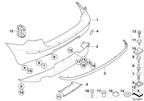 Заглушка крюка буксировки BMW 51127136093