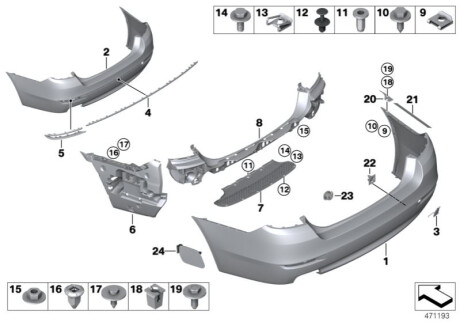 Накладка на бампер грунтована R 511221 BMW 51127332775