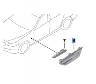 Решетка Боковая панель Передняя левая BMW 51134805797