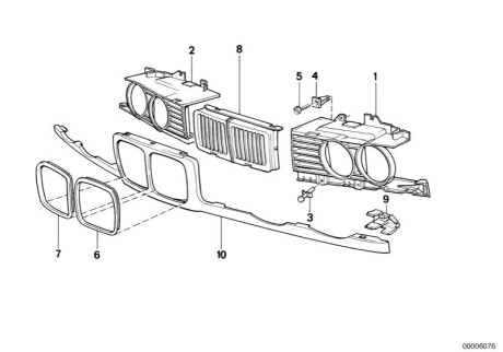 Решетка радиатора 5 E34 94-95 правая BMW 51138186442