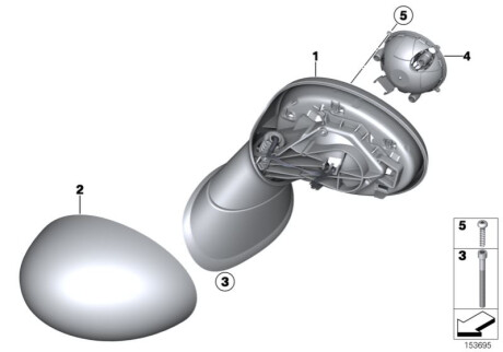 Корпус зеркала BMW 51162755636