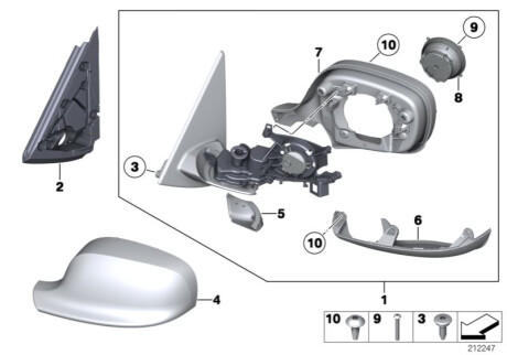 Корпус дзеркала Л BMW 51162993765