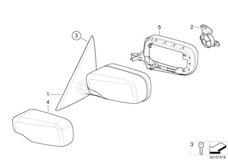 Наружное зеркало BMW 51167153198