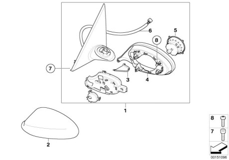 Зовнішнє дзеркало BMW 51167176191