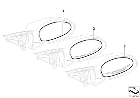 Наружное зеркало BMW 51167250424