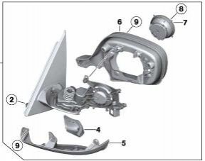 Зовнішнє дзеркало BMW 51167264118