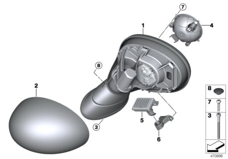 Корпус дзеркала П BMW 51167401088