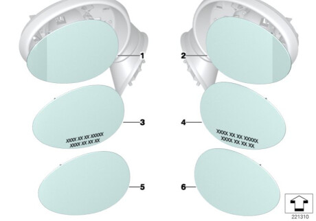 Скло дзеркала BMW 51169806292