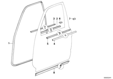 Ущільнювач дверей Л BMW 51219061483