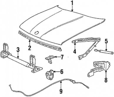 Газовая пружина, капот BMW 51231944119