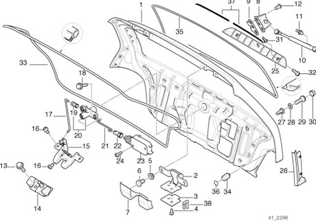 Газовая пружина, крышка багажник BMW 51248245031