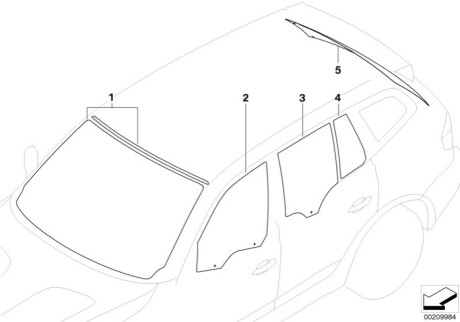 Скло лобове BMW 51317052458