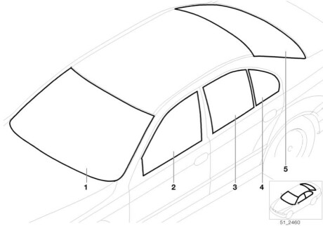 Стекло лобовое BMW 51317059698