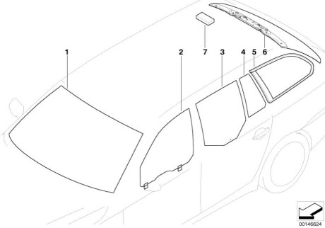 Стекло лобовое BMW 51317070298